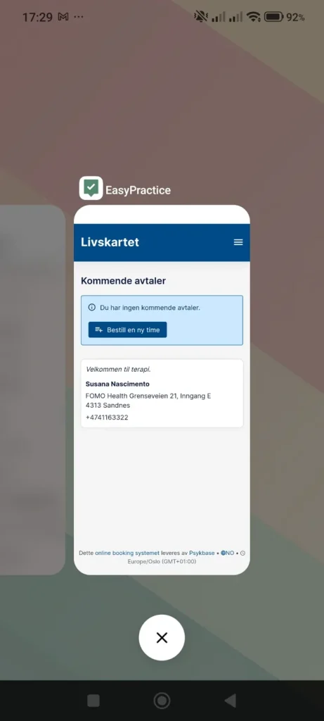 livskartet app android hjemskjerm
